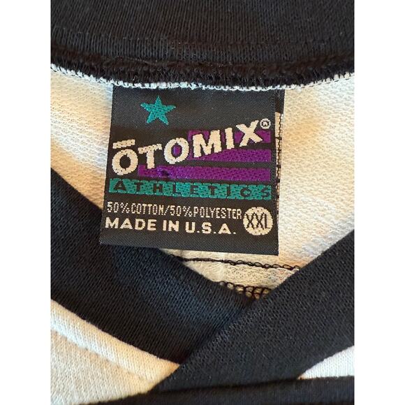 Otomix Athletics Sweatshirt XXL Black White Stripe Retro Bodybuilding USA NWT - Picture 2 of 10